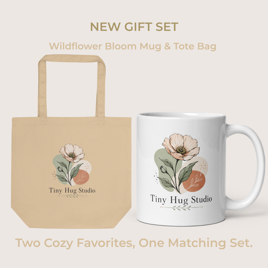 Wildflower Bloom Mug & Tote Bag Gift Set | Tiny Hug Studio
