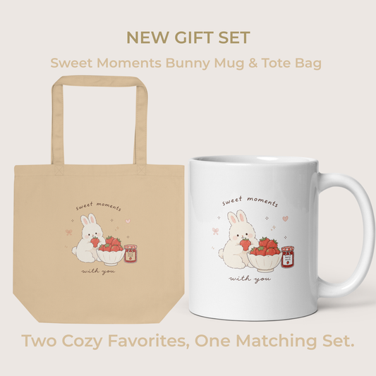 Sweet Moments Bunny Mug & Tote Bag Gift Set | Tiny Hug Studio
